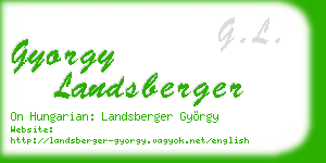 gyorgy landsberger business card